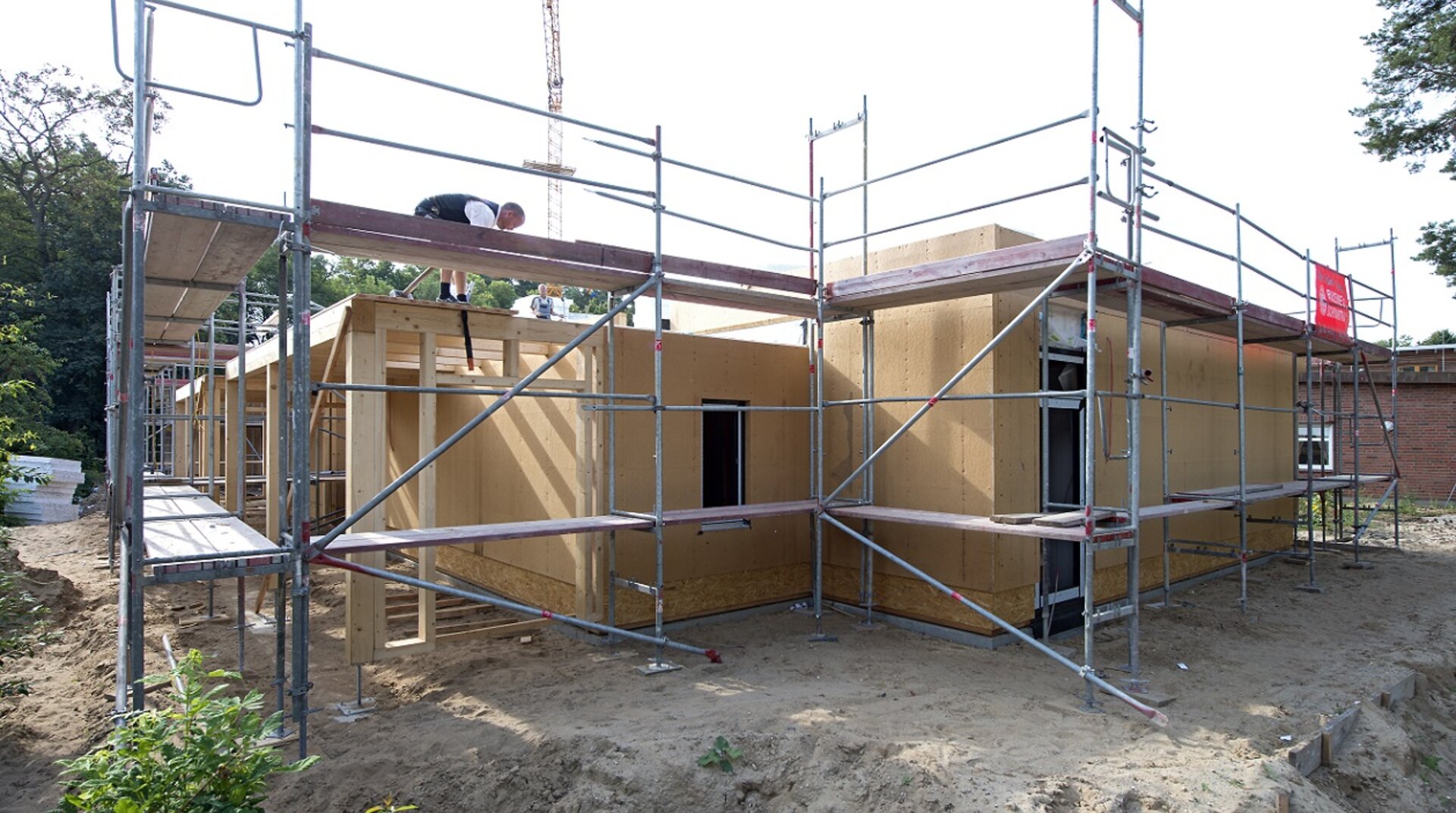 Kindergarten Geesthacht, Haus Baustelle, Bau der ersten Etage