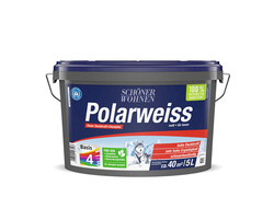 Farbeimer SCHÖNER WOHNEN Polarweiss, blaues Ettiket, 5 Liter, Basis 4