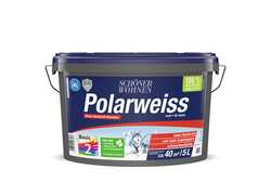 Farbeimer SCHÖNER WOHNEN Polarweiss, blaues Ettiket, 5 Liter,  Basis 2