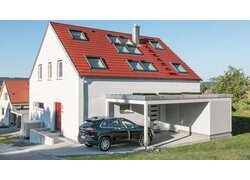 SchwörerHaus Healthy Home, Haus von außen, mit Carport