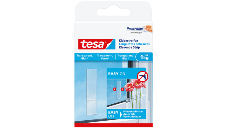 Verpackung Klebestreifen tesa Powerstrips® transparent, 8 mal 1 Kg