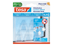 Verpackung tesa Powerstrips® transparent, Klebehaken, 5 mal 0,2 Kg